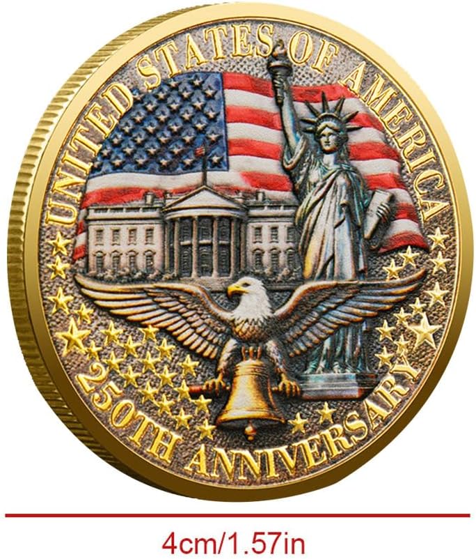 U.S. 250th Anniversary Commemorative Challenge Coin - Double-Sided High Relief Military Collectible for Veterans (1776-2026)