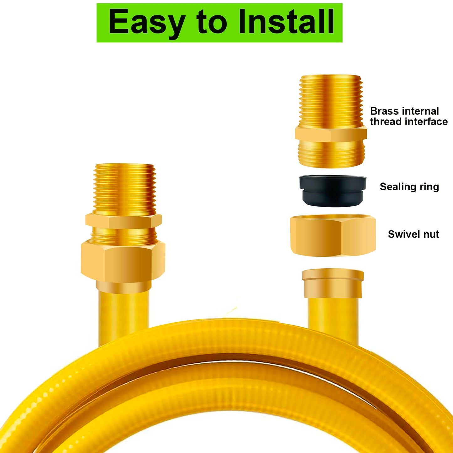 4 Pack 3/4'' CSST Male NPT Pipe Fitting Kit Brass Natural Gas Quick Connect Adapter Grill Propane Conversion Connector