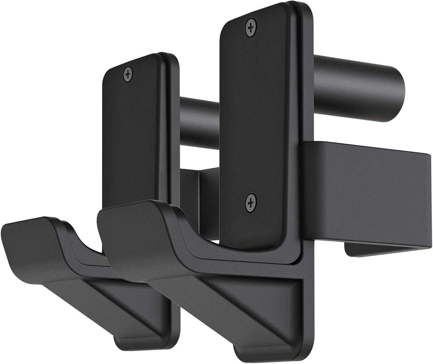 Sportsroyals J Hooks for 2" x 2" Power Rack with 1" Hole, Rubber Pad J-Hook for Power Cage, Bottom Reinforced Steel J Cups for Squat Rack, Heavy Duty Barbell Holder, Black, (Cable Accessories)