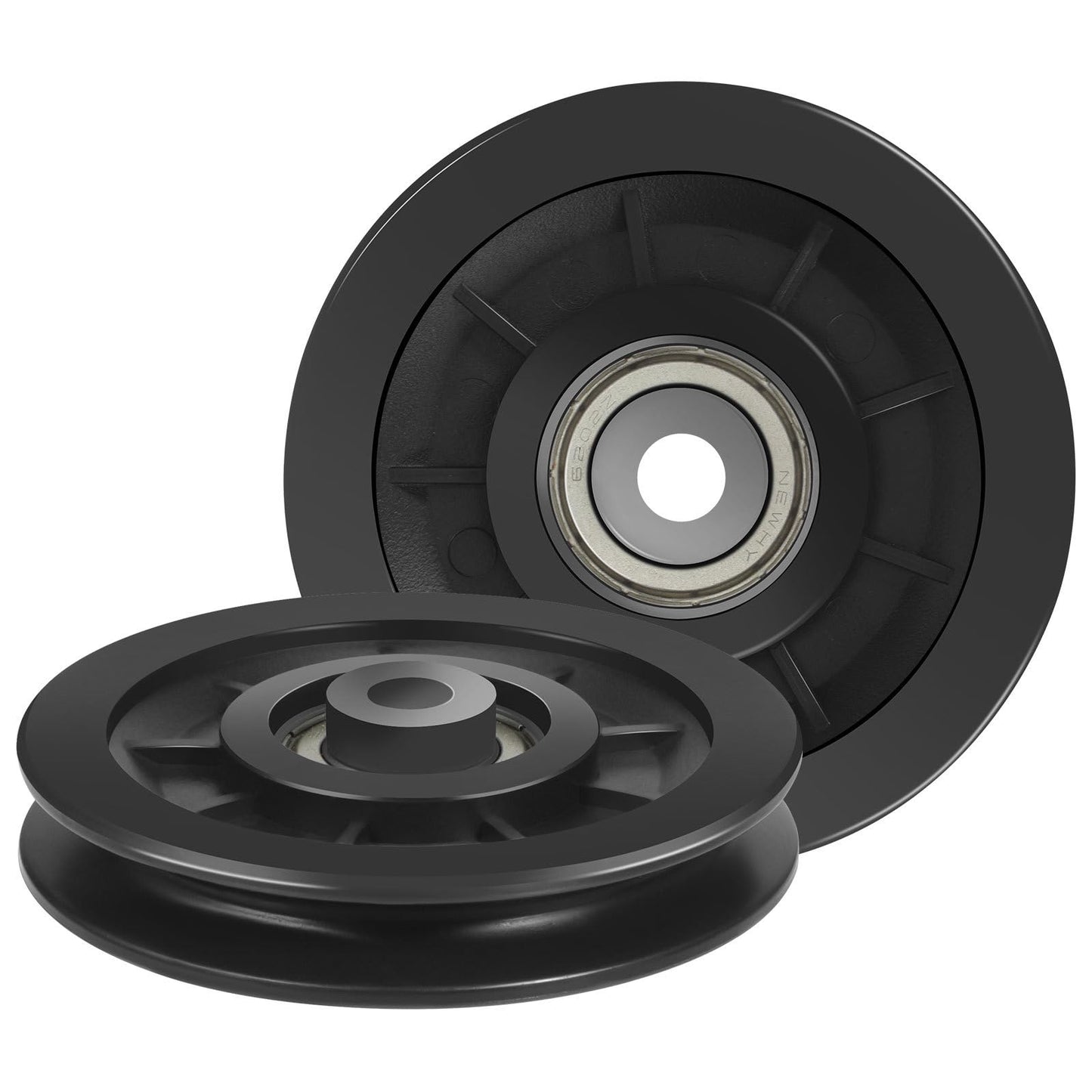 Mipcase 2 Pack Fitness Pulley Wheels 3.58 Inch Nylon Bearing Replacement for Gym Cable Pulley System Heavy Duty Smooth Exercise Equipment Parts