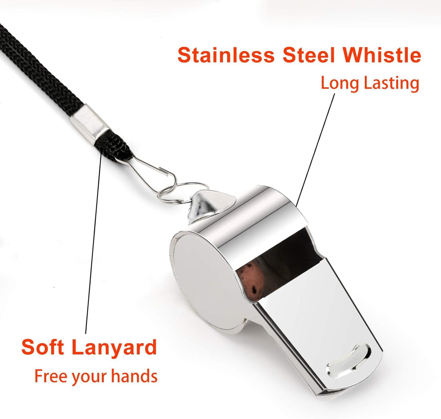Fya Whistle, Stainless Steel Super Loud Sports Whistle with Lanyard, Perfect for Referees, Coaches, Polices, Outdoor Sports, Emergency