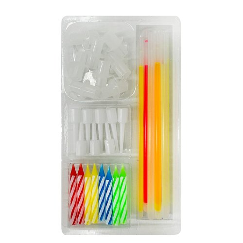 BEST PARTY EVER! Glow Stick Birthday Candles for Cake, Glowing Party Favors, 2 Pack (16 Total)