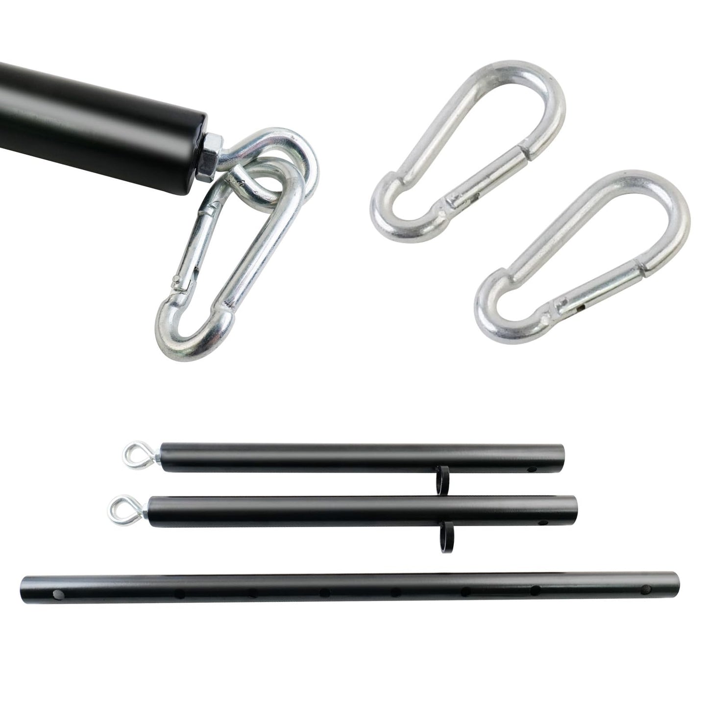 3 in 1 Heavy Duty Stainless Steel Expandable Black Spreader Bar,Workout Bar for Home Gym Training Bar,Portable Detachable Pilates Kit
