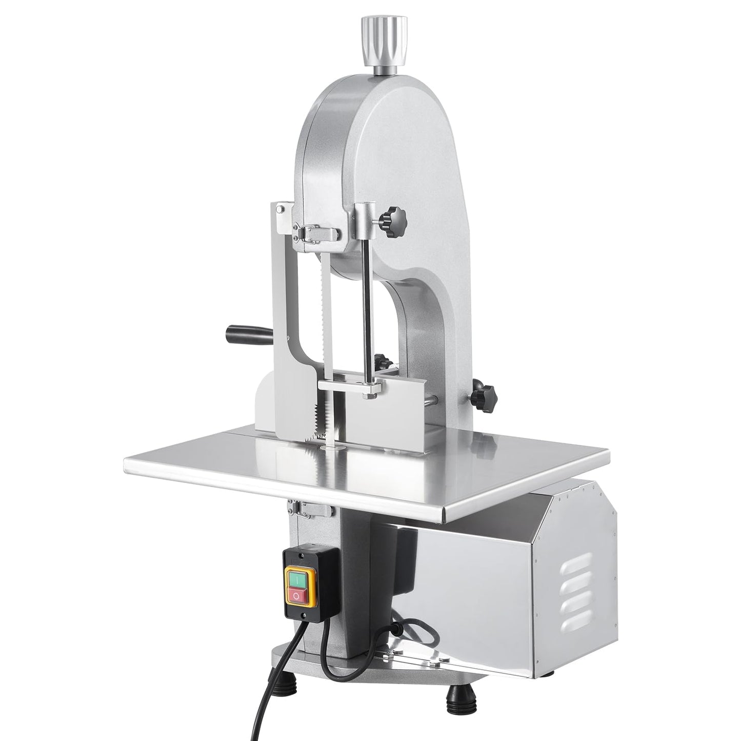 1500W Commercial Electric Bone Saw Machine, Frozen Meat & Bone Cutter with 5 Saw Blades, Adjustable 0.16-7.09 Inch Thickness, 19.3"x15" Stainless Work Table for Butcher Shops, Restaurants, Supermarket