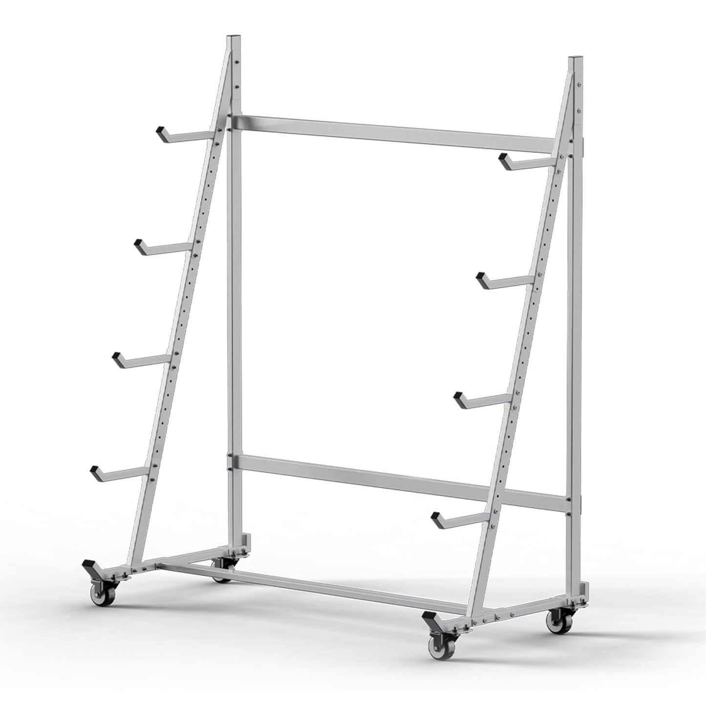 BUYYAH Heavy Duty Horizontal Storage Rack with 3 Inch Wheels 2 Fixed & 2 Swivel, Mobile Material Handling Conduit Pipe Rack Holds up to 1000lbs, 4.2ft x 2.1ft x 5.2ft
