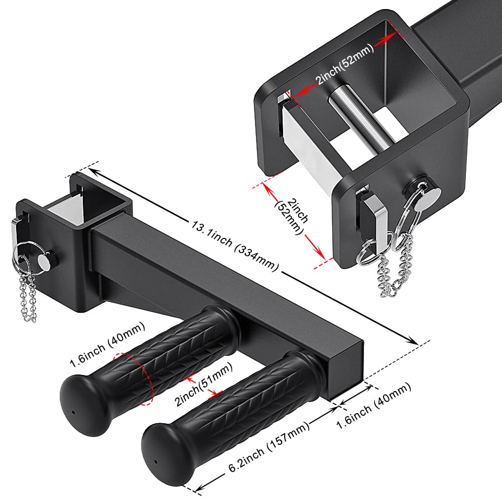 Lifeswell Dip Bar Attachment for 2" x 2" Power Rack, Non-Slip Wide & Narrow Grip Handles, 500 lbs Capacity, Squat Rack Attachment for Dips, Inverted Rows, Push-Ups