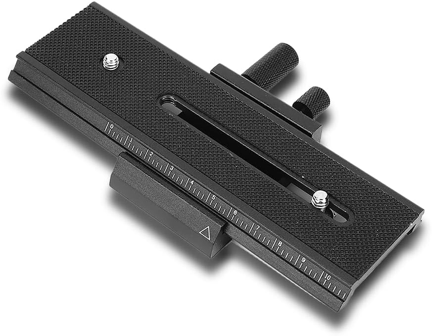 Joyzan 2 1/4" Macro Focusing Rail Slider, Way Shot Focus Mount Camera Flash Support Bracket Holder Photography Closeup