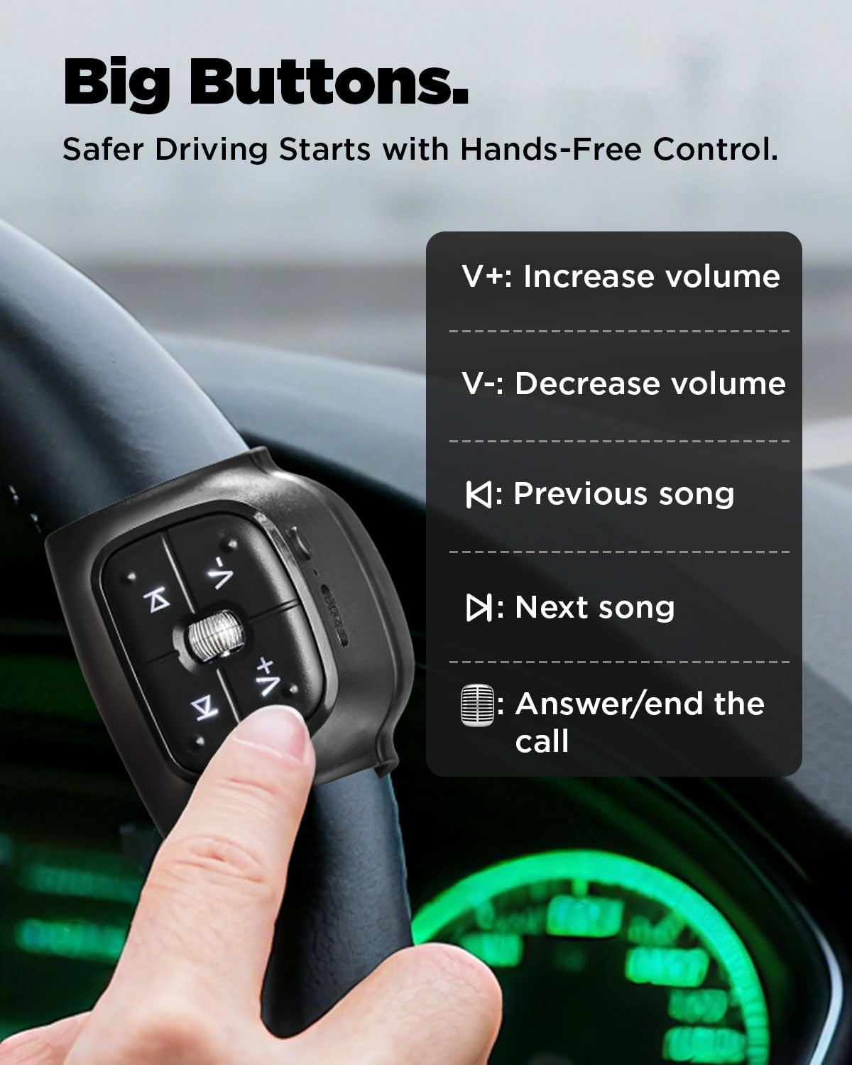 Fueiyita 16 Pro/16 Media Button Remote Selfie Control for Steering Wheel Car Type-C Charging Liking Short Videos While