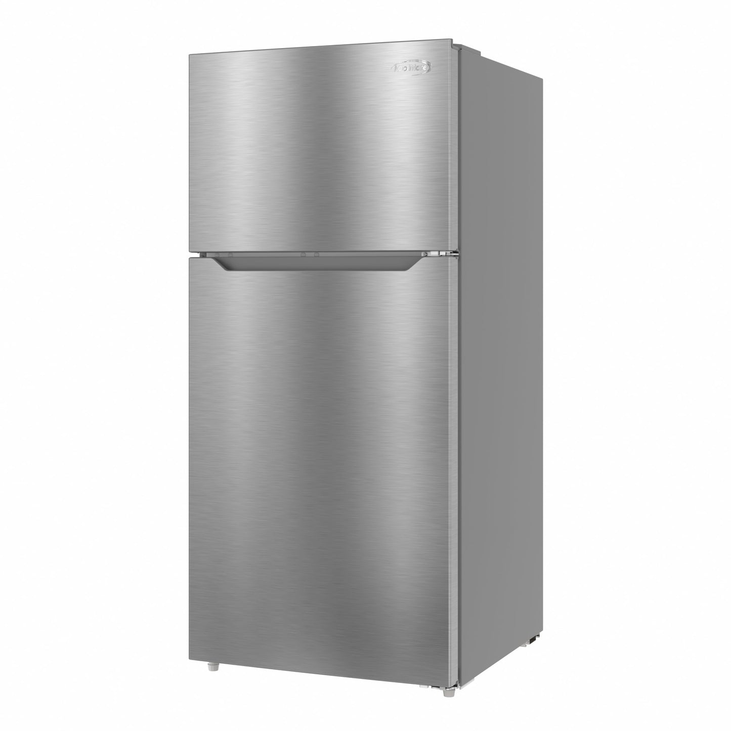KoolMore 28 Inch 14 Cu Ft Top Freezer Refrigerator, Stainless Steel, Freestanding Full Size Fridge Freezer for Home Kitchen or Garage