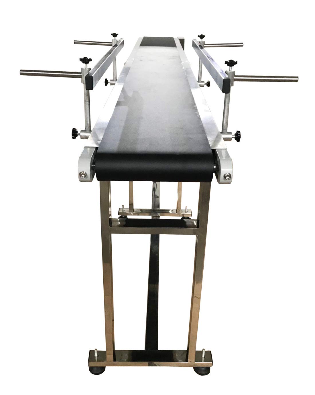 TECHTONGDA PVC Flat Conveyor Belt Systems Stainless Steel Frames Double Guardrails for Industrial Transport Conveyor Length 82.6inch Belt Width 7.8inch