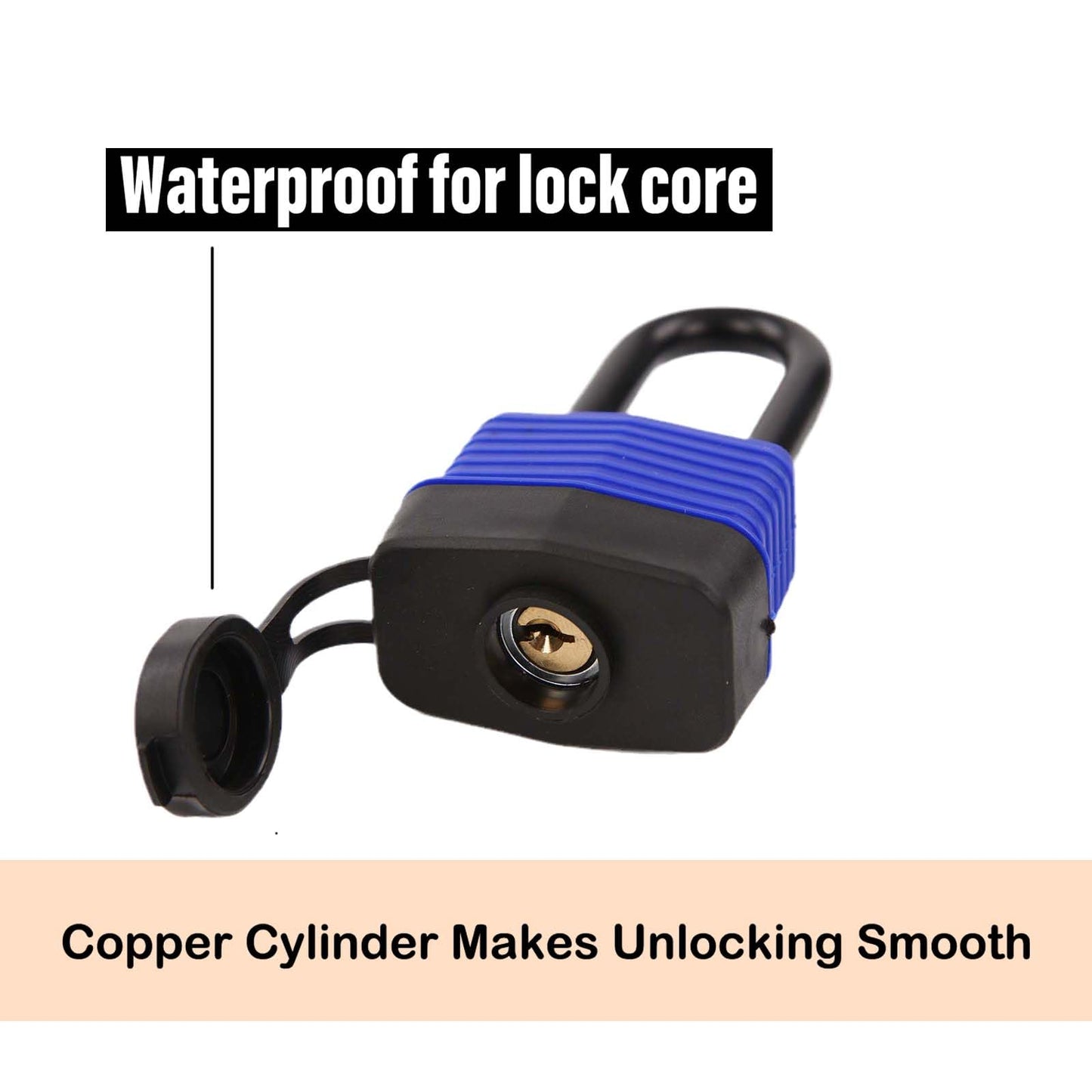 SEPOX® 20Pcs Heavy-Duty 44mm 1.75" Out-Door Padlock Keyed-Alike, Water-Resistant Cover, Steel Lock with Same-Key, Extra-Long-Shackle Anti-Rust, Brass Cylinder for Boat, Fishing, Marine, Fence