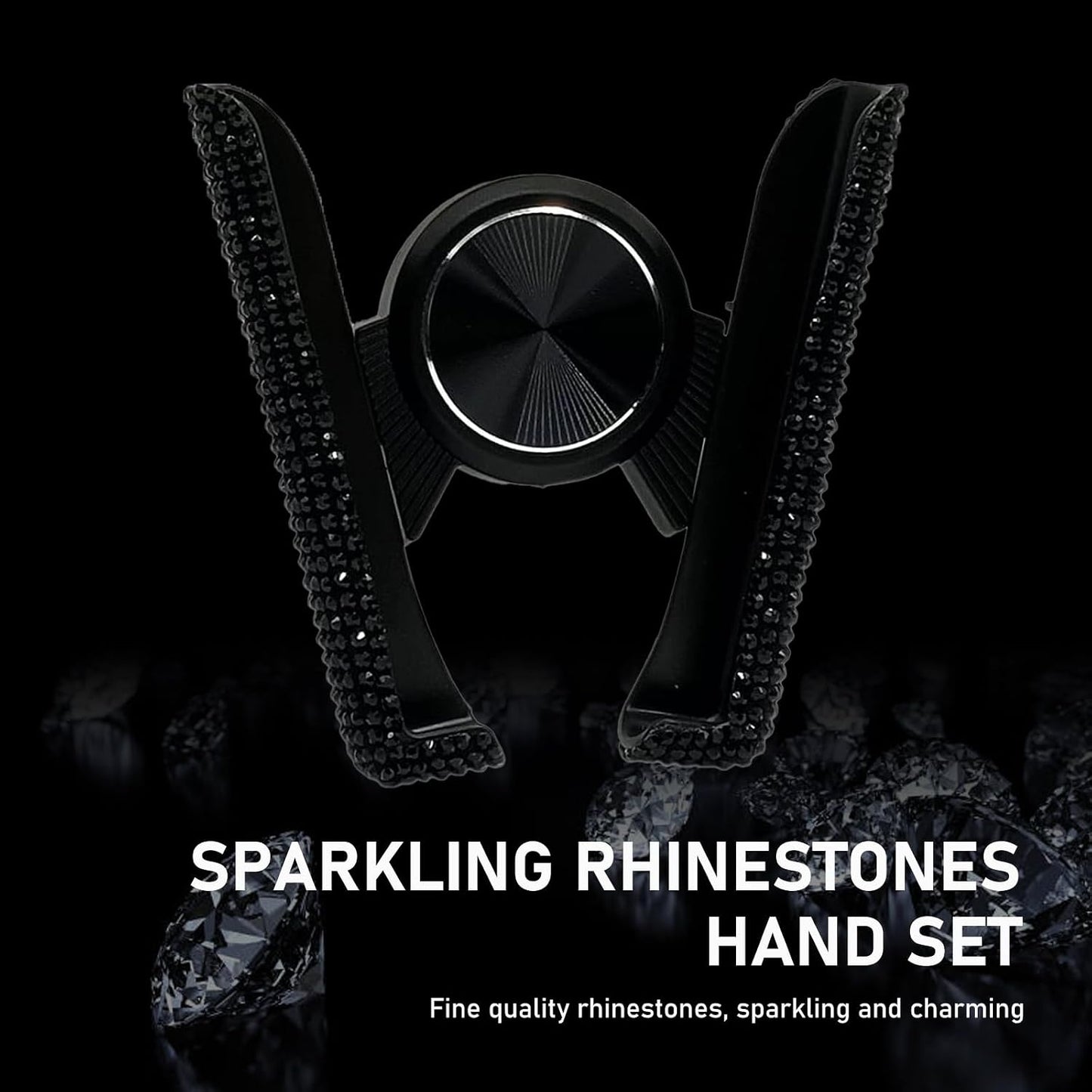 awlbed 1 PC Bling Car Mobile Phone Holder, Personalized Rhinestone Design Elastic Adjustable Fully Automatic Opening