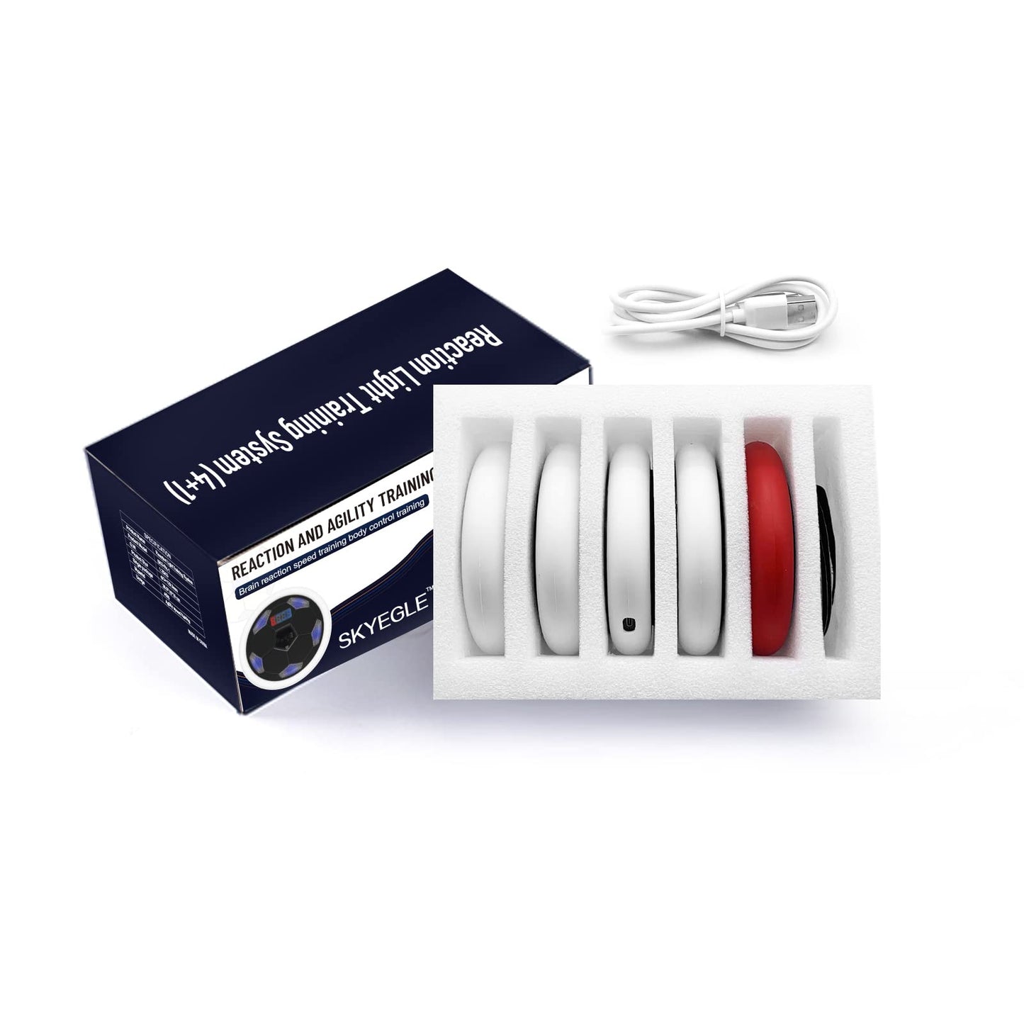 ZMAYPLUS Reaction Training LED Lights, Improve Reflex, Reaction Speed, Sports Agility, and Brain Cognitive Training, Home Exercise, Including 7 Lights