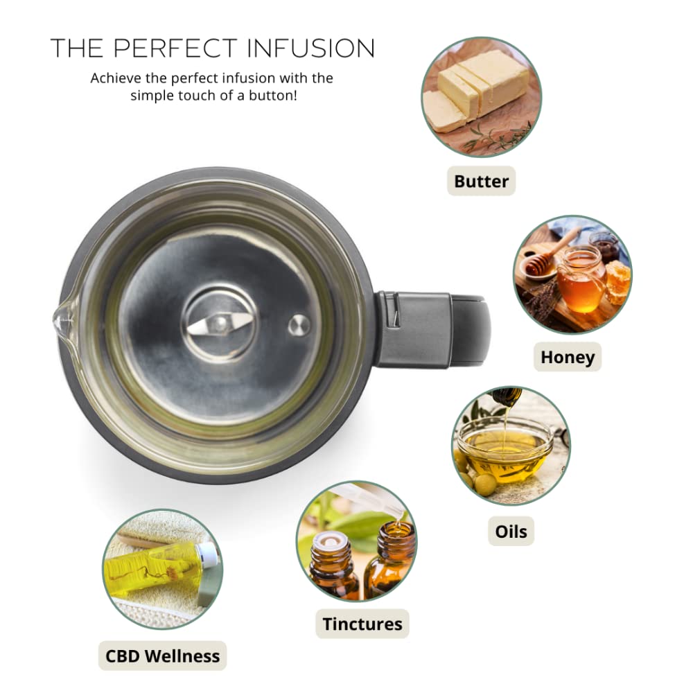 Hello High Ultra Infuser - Herbal Oil & Butter Infuser Machine, Decarboxylator, All-in-One Herb Infused Butter Maker, Easily Infuse 1-3 Cups, with Butter Mold Included