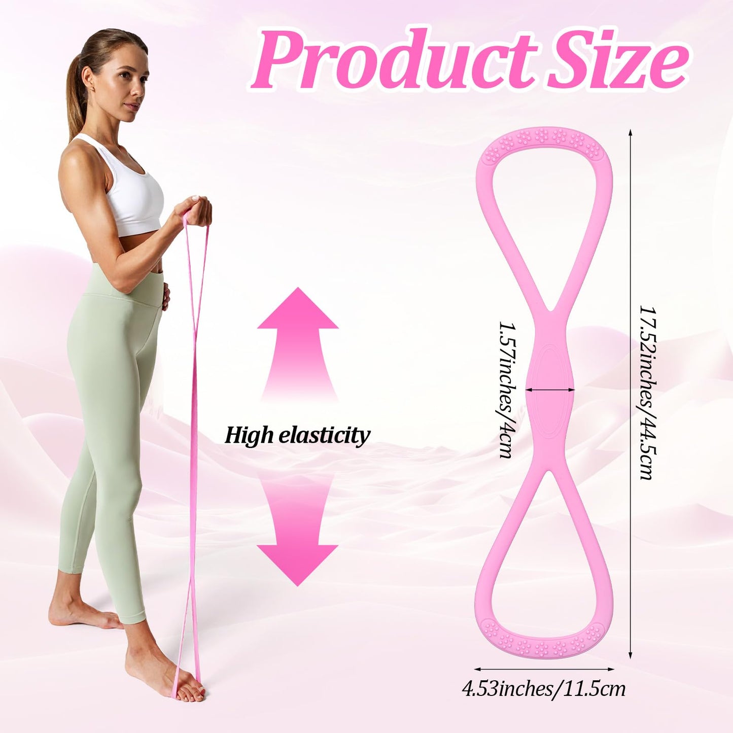 Figure 8 Resistance Band 8 Shaped Resistance Band for Arms Women Men with Handles Arm & Back Resistances Bands Work Out Chest Expander Weight Fitness Pulling Rope for Legs Yoga Pilates Purple