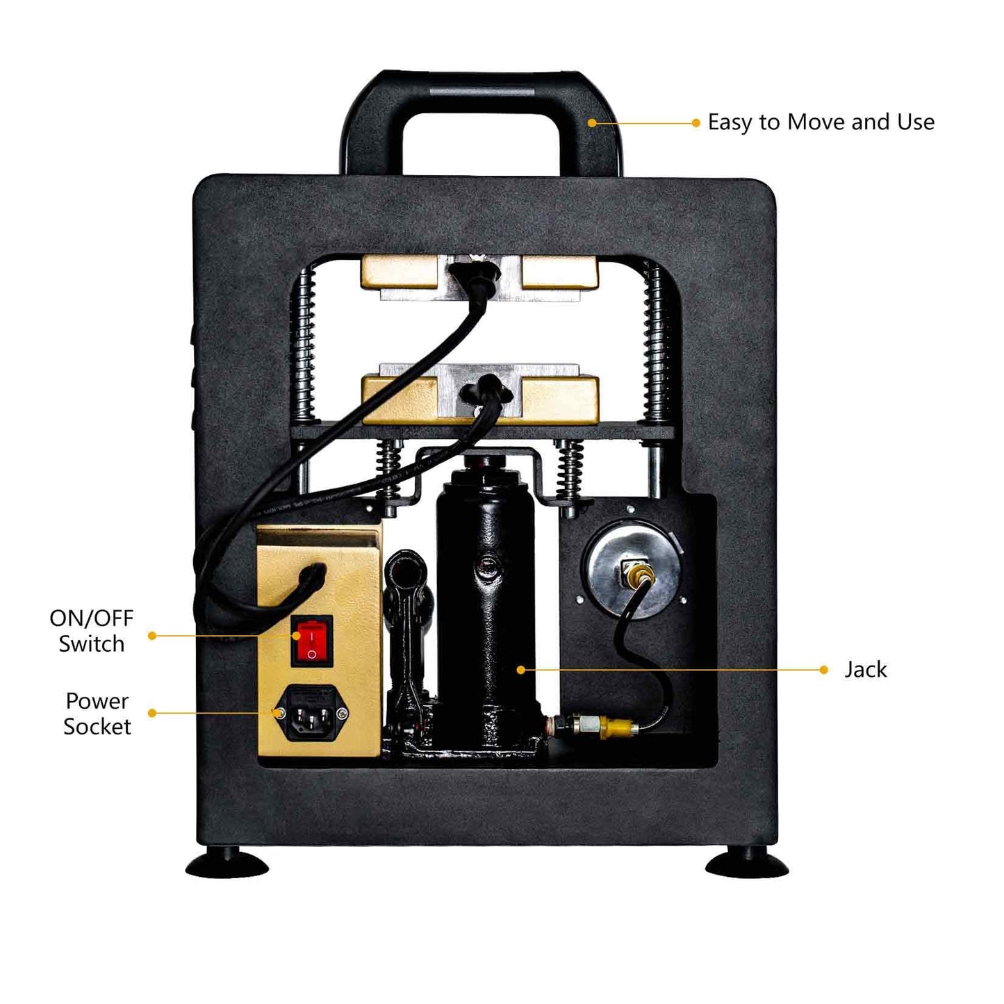 Hydraulic Heat Press Machine, 5 Tons Pressure 600W Machine with 3 x 5 inch Dual Heating Plates, Digital Timer and Temperature Control