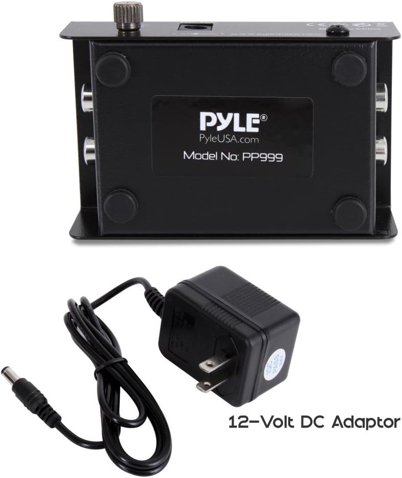 12 PP999 Pyle Phono Turntable Preamp - Mini Electronic Audio Stereo Phonograph Preamplifier with RCA Input, RCA Output