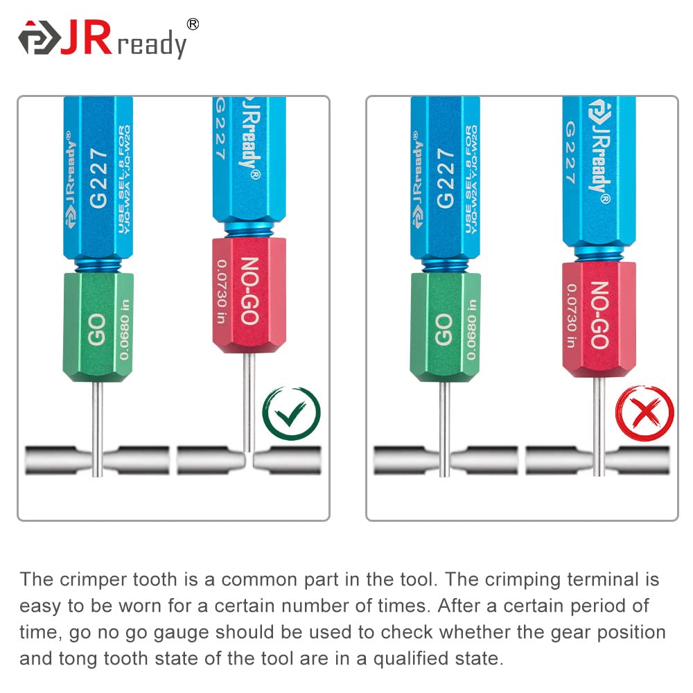 JRready NEW-AS1 8 Indent Crimping Tool design according M22520 1 01 for Heavy Duty Circular Rectangular Electrical Connector 38999 26482 etc. Wire 12-26 awg 12 16 20 Solid Barrel Contact