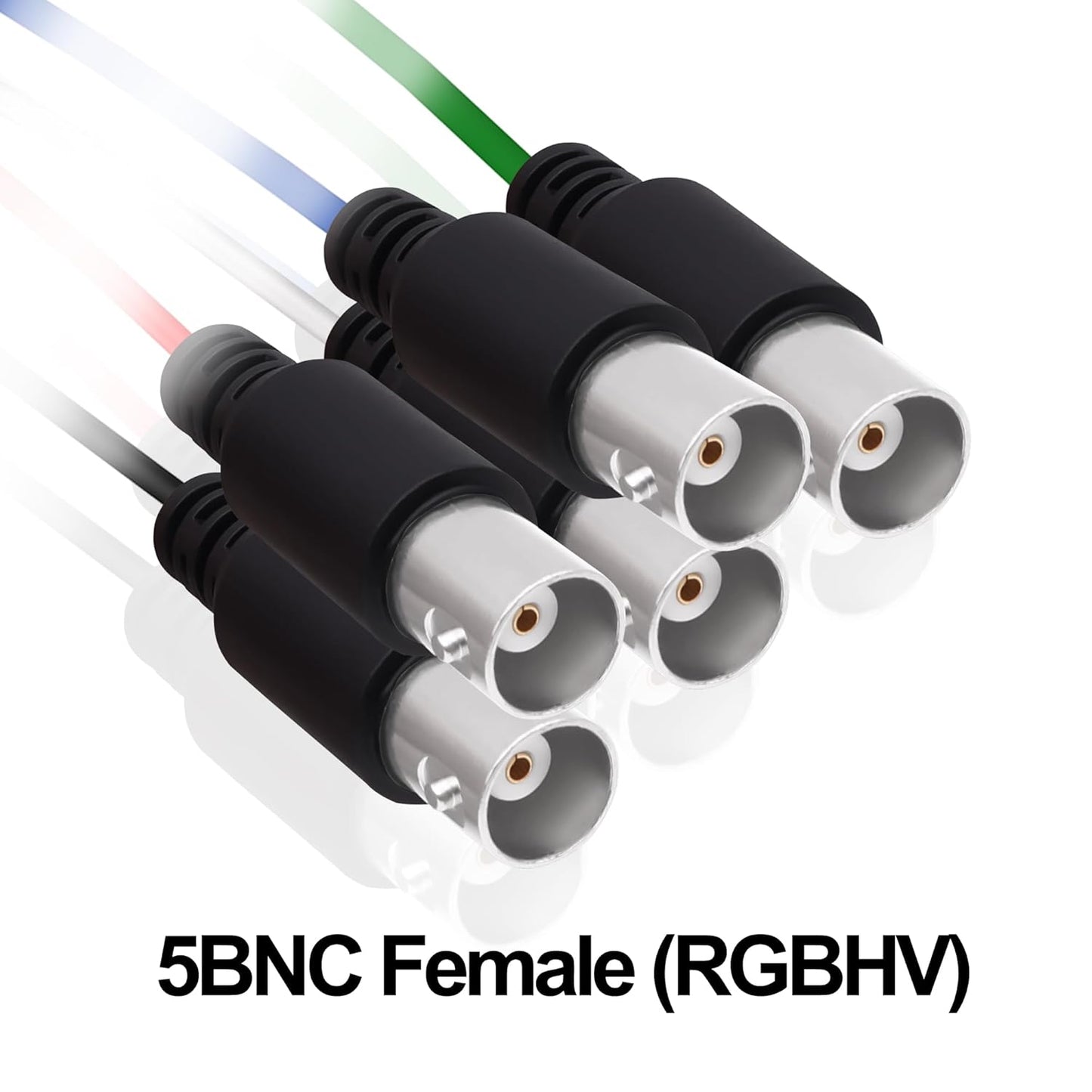 CybNemo 5BNC 15 5 -1.5M/5FT VGA to Video Signal Cable HD VGA Male to BNC Female RGBHV Coaxial Monitor Breakout Cord