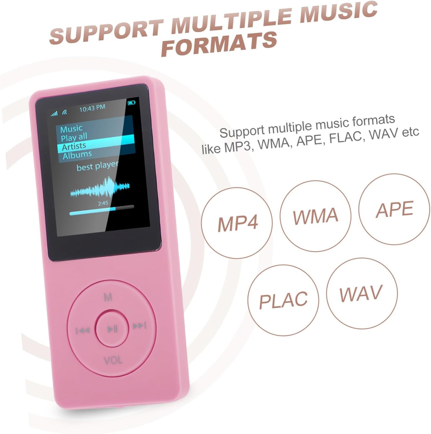 CAXUSD Lossless Sound Music Player Portable Media Player with Classic Buttons Lightweight for Seniors Supports Amv