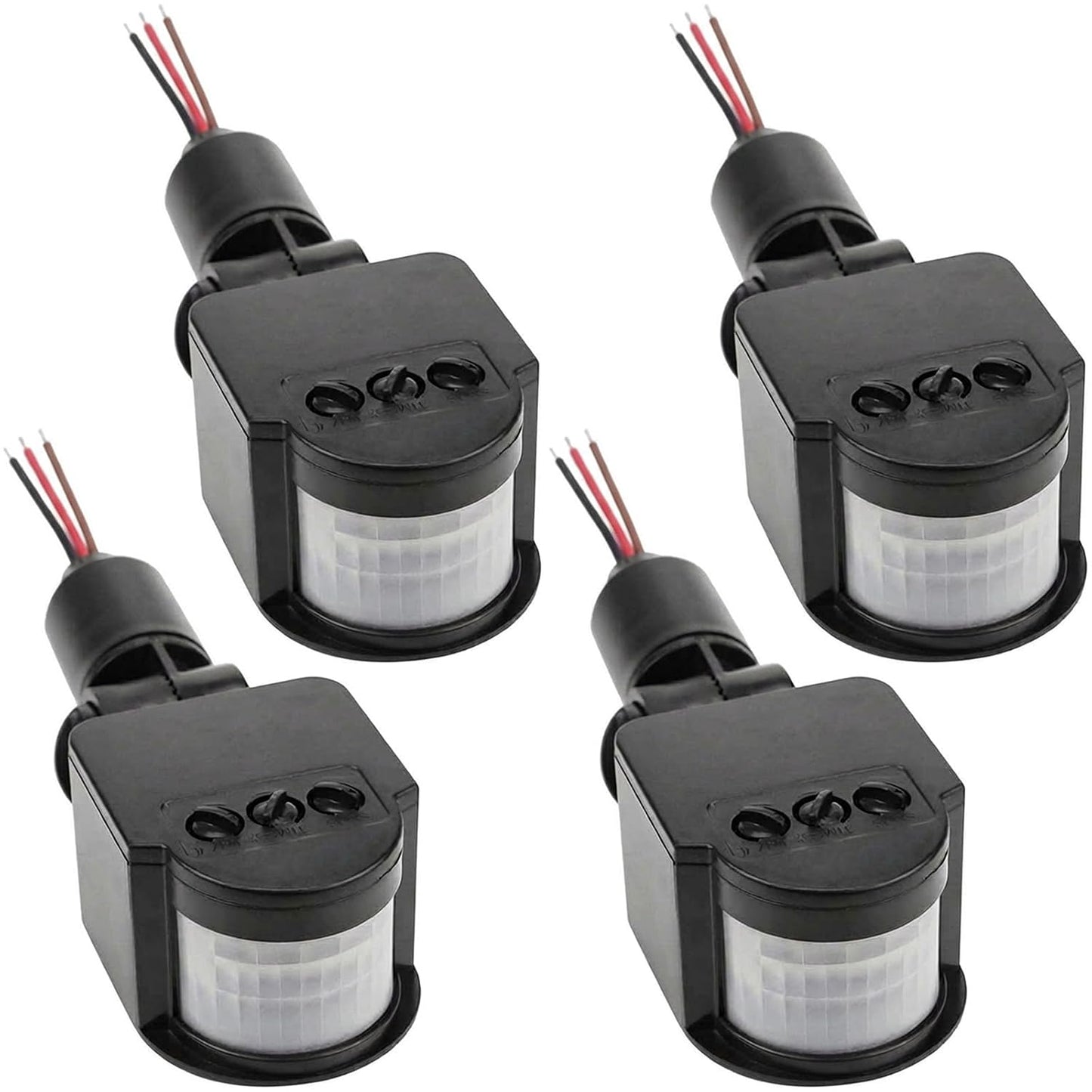 4 Packs-Outdoor 12V PIR DC Automatic Infrared PIR Motion Sensor Switch for LED Flood Light with Adjustable Sensitivity