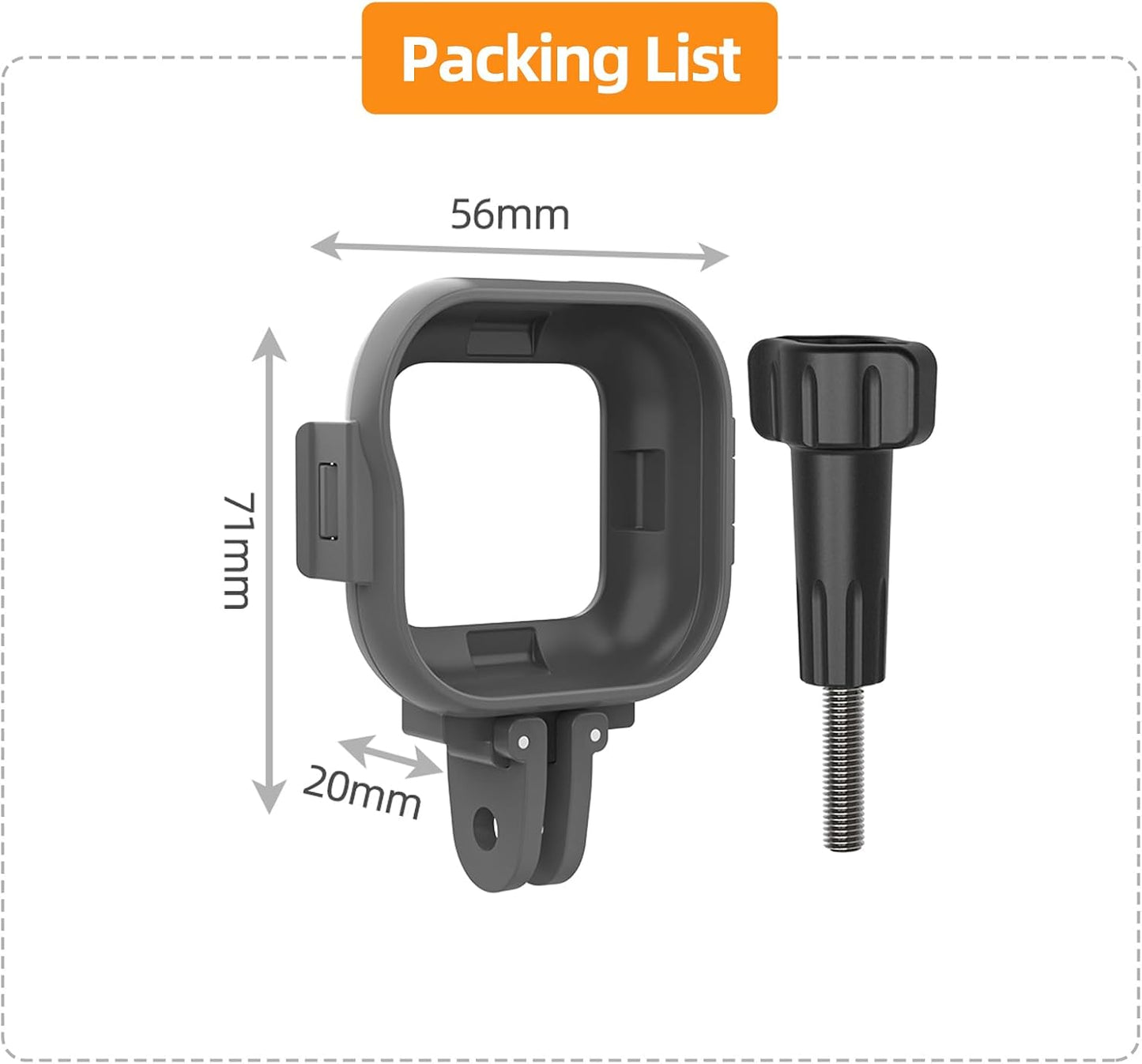 Sinyutia Insta360 1/4" Backpack Camera Cage for Go Ultra Accessories, Vertical Horizontal Extension Frame Adapter Mount