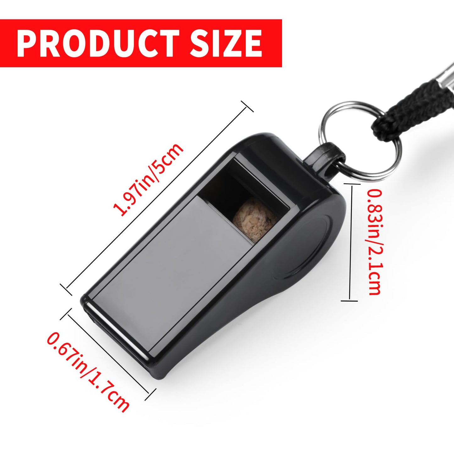 SPORTIC Whistle，3 Pack Durable Plastic Whistles with Lanyards – Loud Crisp Sound for Coaches, Referees, Training, Emergencies, and Outdoor Activities