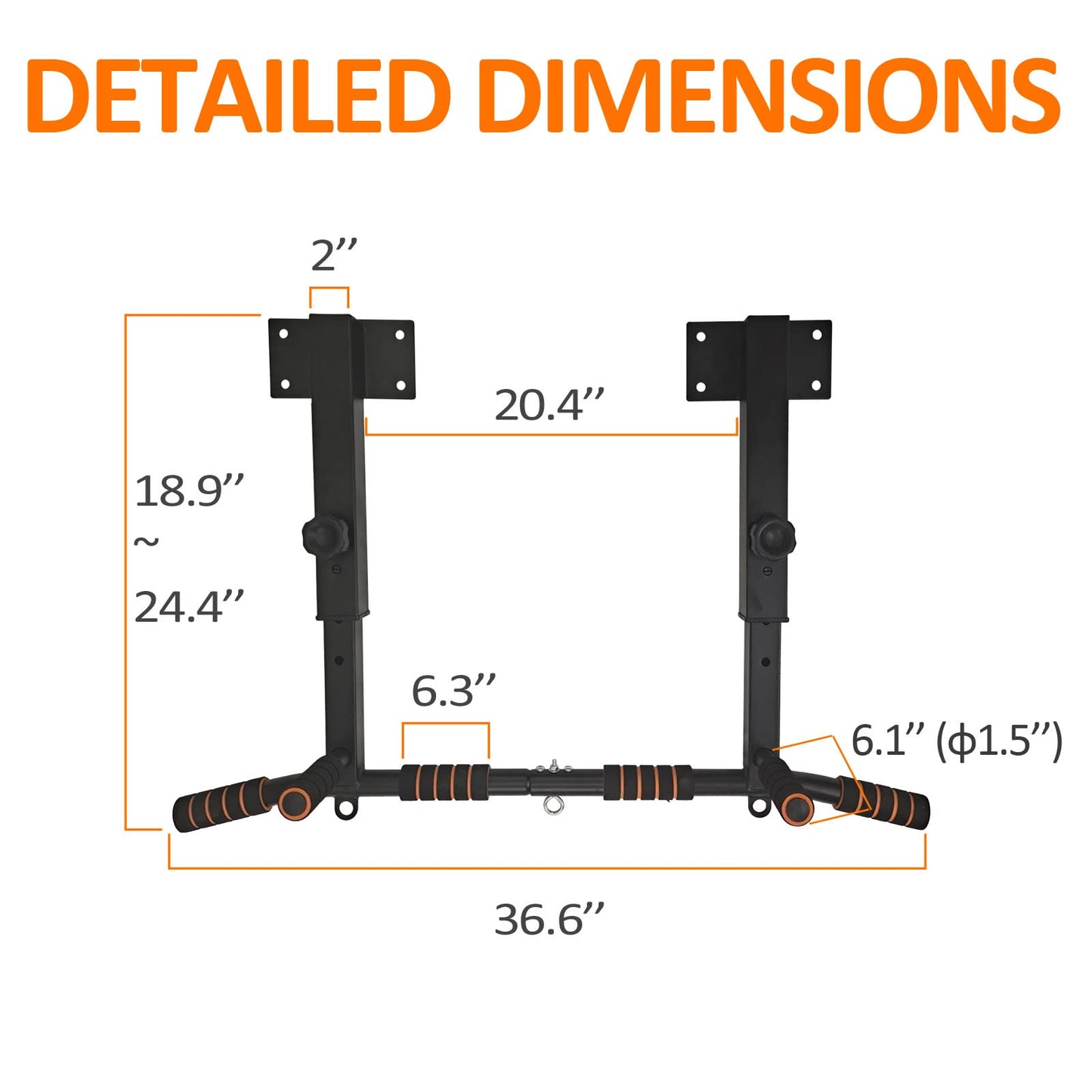 BESTHLS Joist Mounted Pull Up Bar 4 Level Height Adjustable Ceiling Mount Chin Pu Bar Heavy Duty for Home Gym Workout Strength Training Equipment