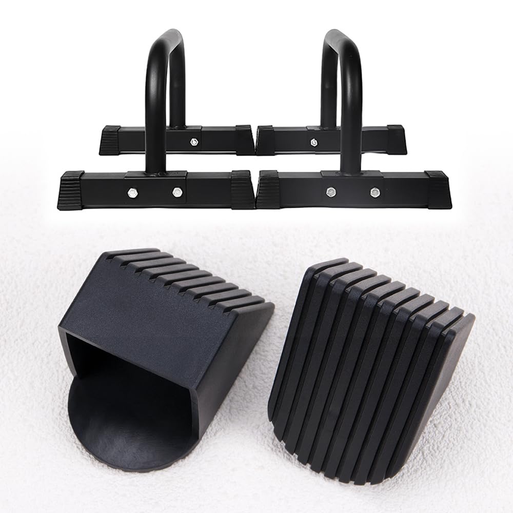 Comidox 4Pcs Premium Plastic Fitness Equipment End Caps Slip-Resistant Square Tube Sleeve Replacement Caps for Gym Equipment Office Furniture Storage Racks Protection