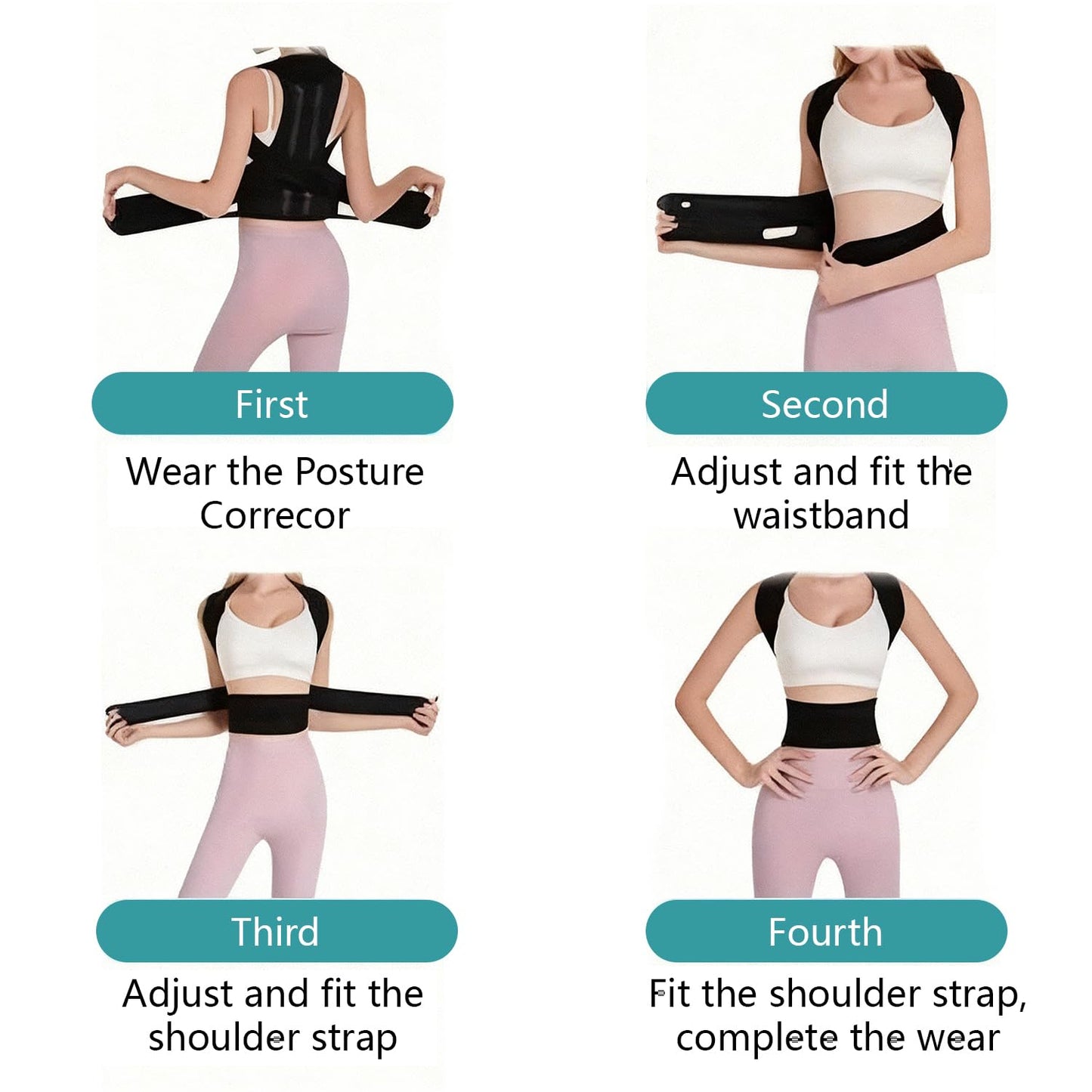 Realtop Upgraded Back Brace,Posture Corrector,Lumbar Support with Shoulder Support,Adjustable Full Back Straightener for Upper & Lower Back Pain Relief, Hunchback, Scoliosis & Spine Alignment (M)