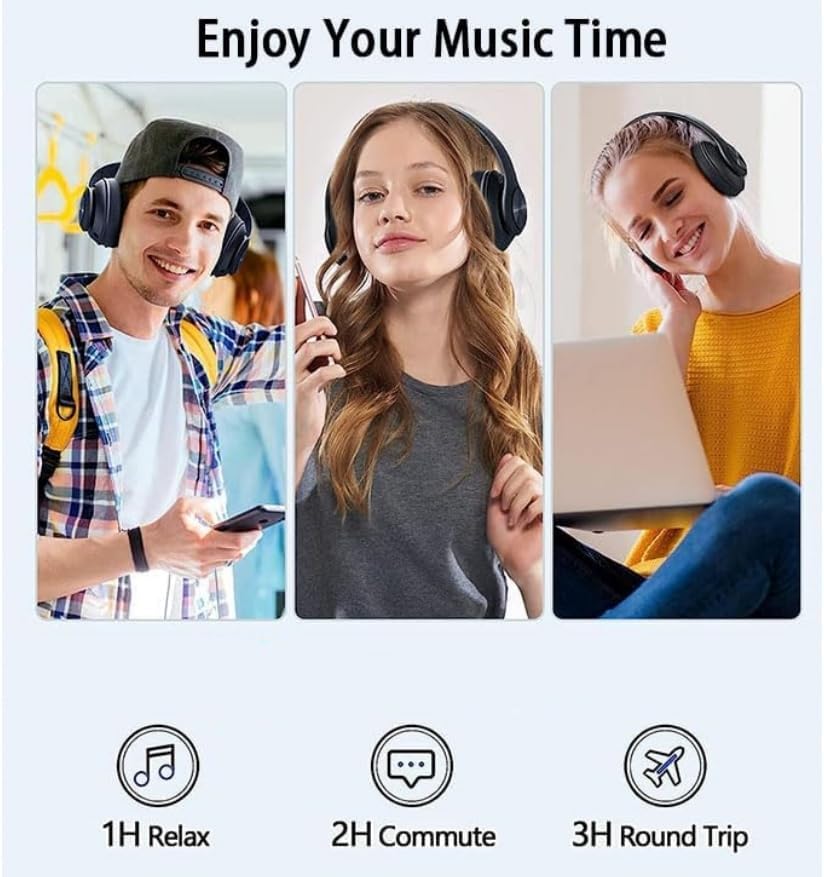 MGHOAQFRS Headset Bluetooth Headphones Over Ear, Noise Reduction Wireless Headphones with Microphone/Deep Bass, HiFi