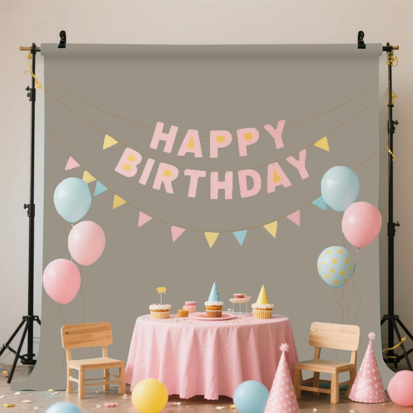 LYLYCTY 5x7FT Grey Photo Backdrop for Photoshoot Photography Background Studio Backdrop Streaming Video Shooting