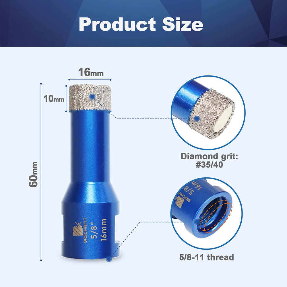 5/8 Inch Diamond Core Drill Bit for Porcelain Tile Ceramic Marble Granite Diamond Core Drill Bit Set 7pcs Tile Hole Saw Kit