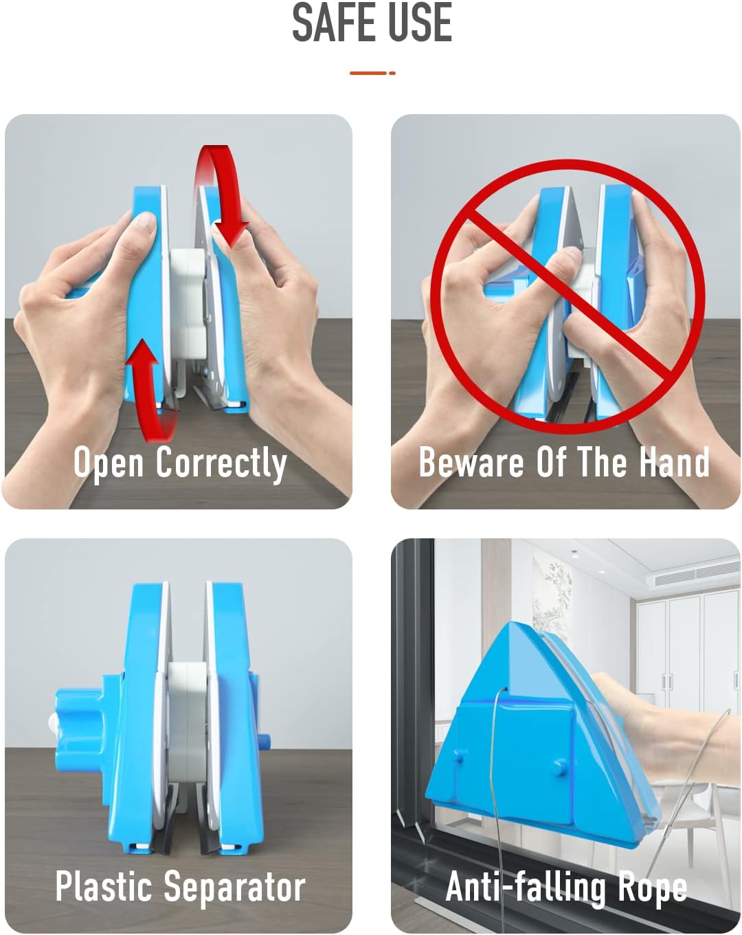 Skiennix Double-Sided Magnetic Window Cleaner - Adjustable Glass Wiper for High-Rise & Car Windows (4-30mm)