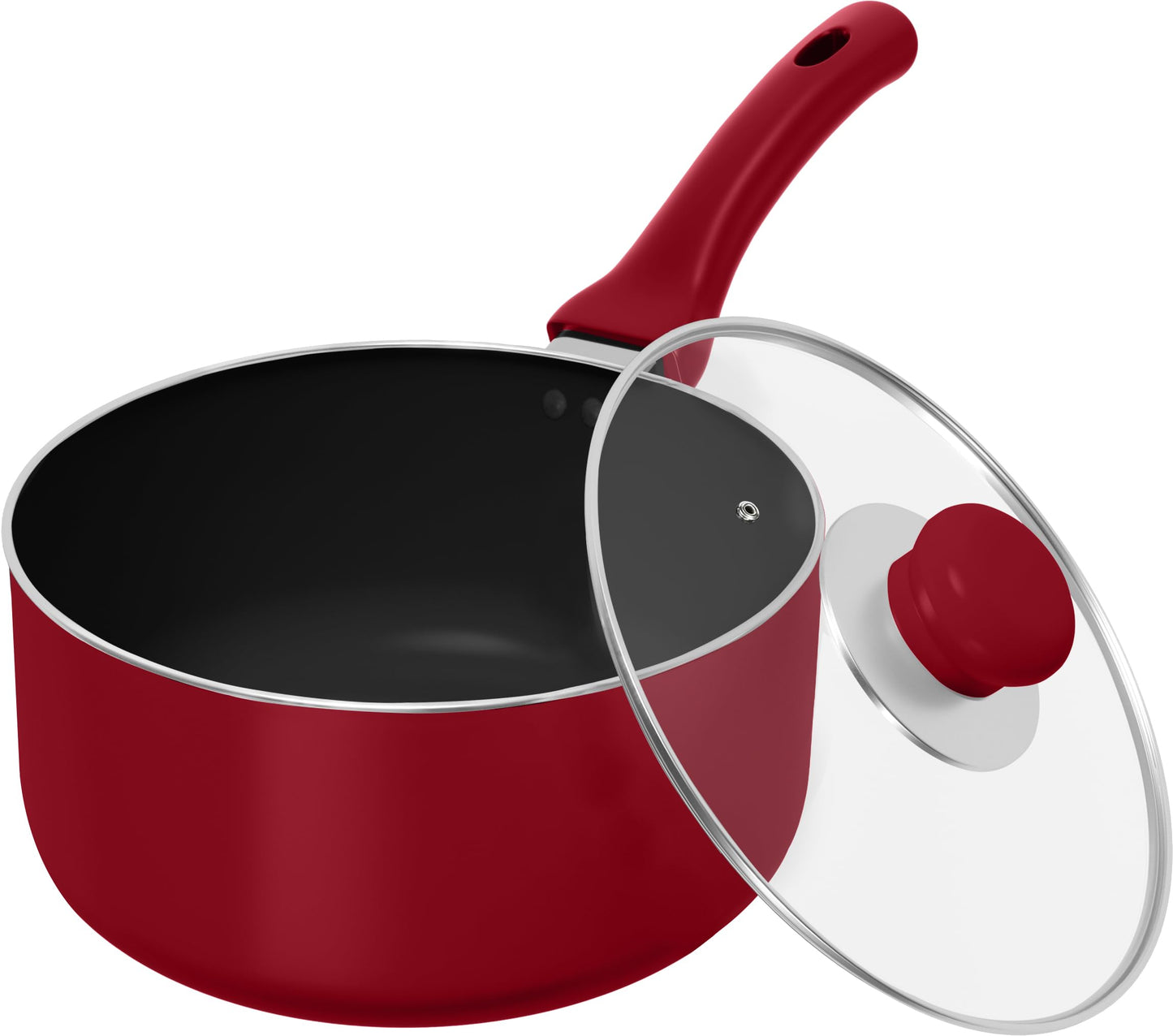 Utopia Kitchen Detachable handle Nonstick Saucepan with Glass Lid, Multipurpose Use for Home, Kitchen or Restaurant (Turquoise)