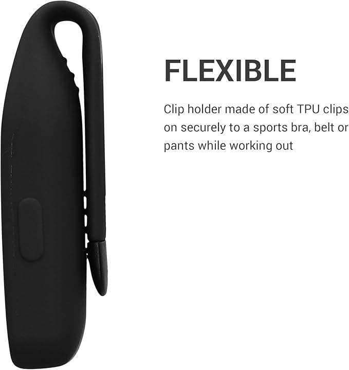 kwmobile 2X Clip Holders Compatible with Huawei Band 10/9 / 8 - Clip-On Holder Replacement Set - Black/Dark Blue