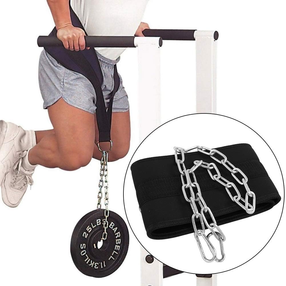 Dip Belt for Weightlifting, Pull up Belt Weight Tape Bodybuilding Equipment with Hanging Iron Chain for Men Women Gym Training
