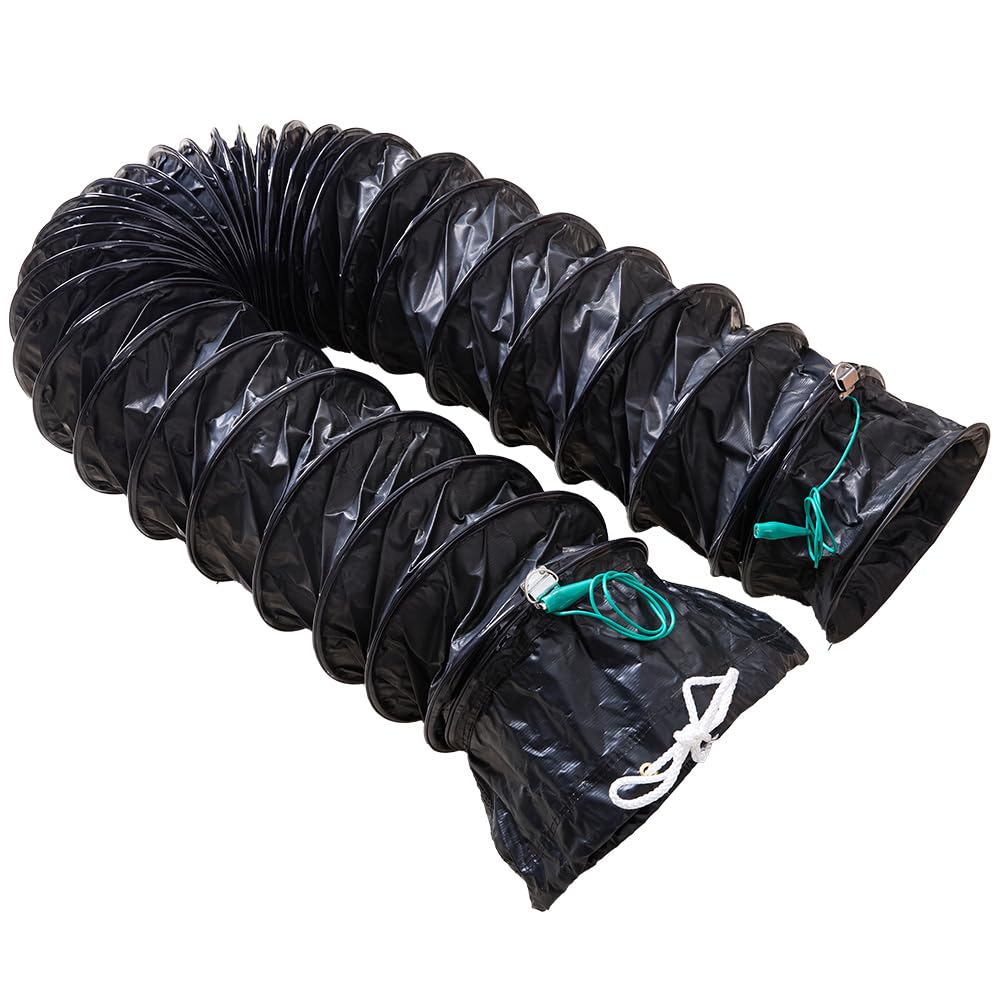 25ft PVC Flexible Duct Hose with Adjustable Rope and D-Ring, 12Inch Explosion-Proof Flame Retardant HVAC Ducting for Ventilation, Exhaust, Drying, and Cooling Applications (12in x 25ft)