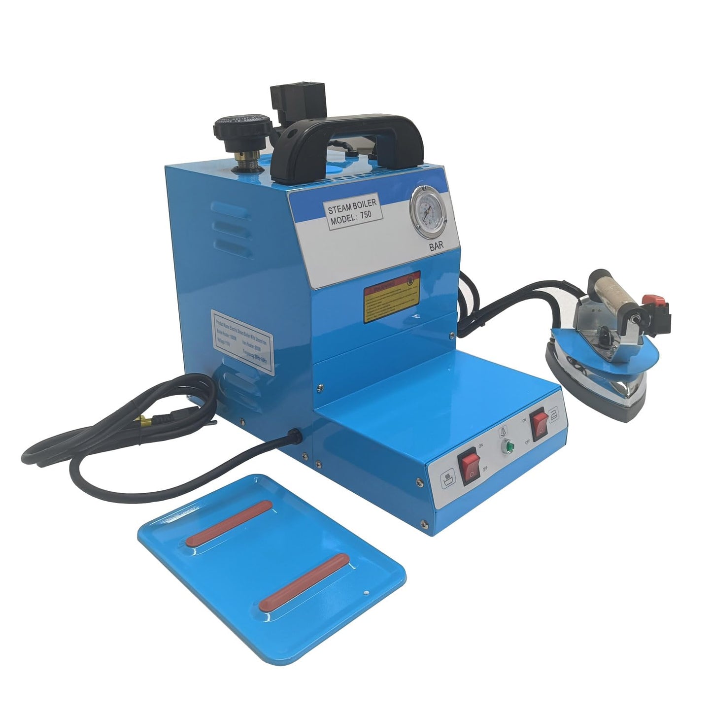 PreAsion 110V Industrial Steam Iron & Boiler Station - 1600W Professional Ironing System with Adjustable Steam & Temperature for Clothing Stores, Laundry, Factories, and Curtain Shops