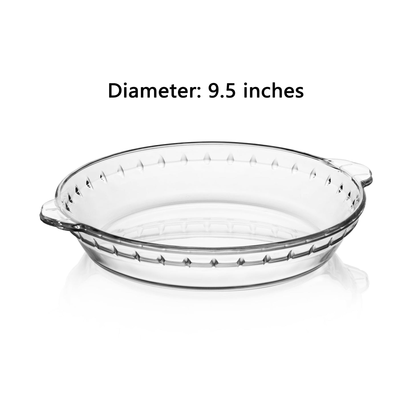 Sweejar Glass Pie Pan for Baking(2 pack), 9.5 Inches Round Baking Dish for Dinner, Non-Stick Pie Plate with Soft Wave Edge for Apple Pie, Pumpkin Pie, Pot Pies