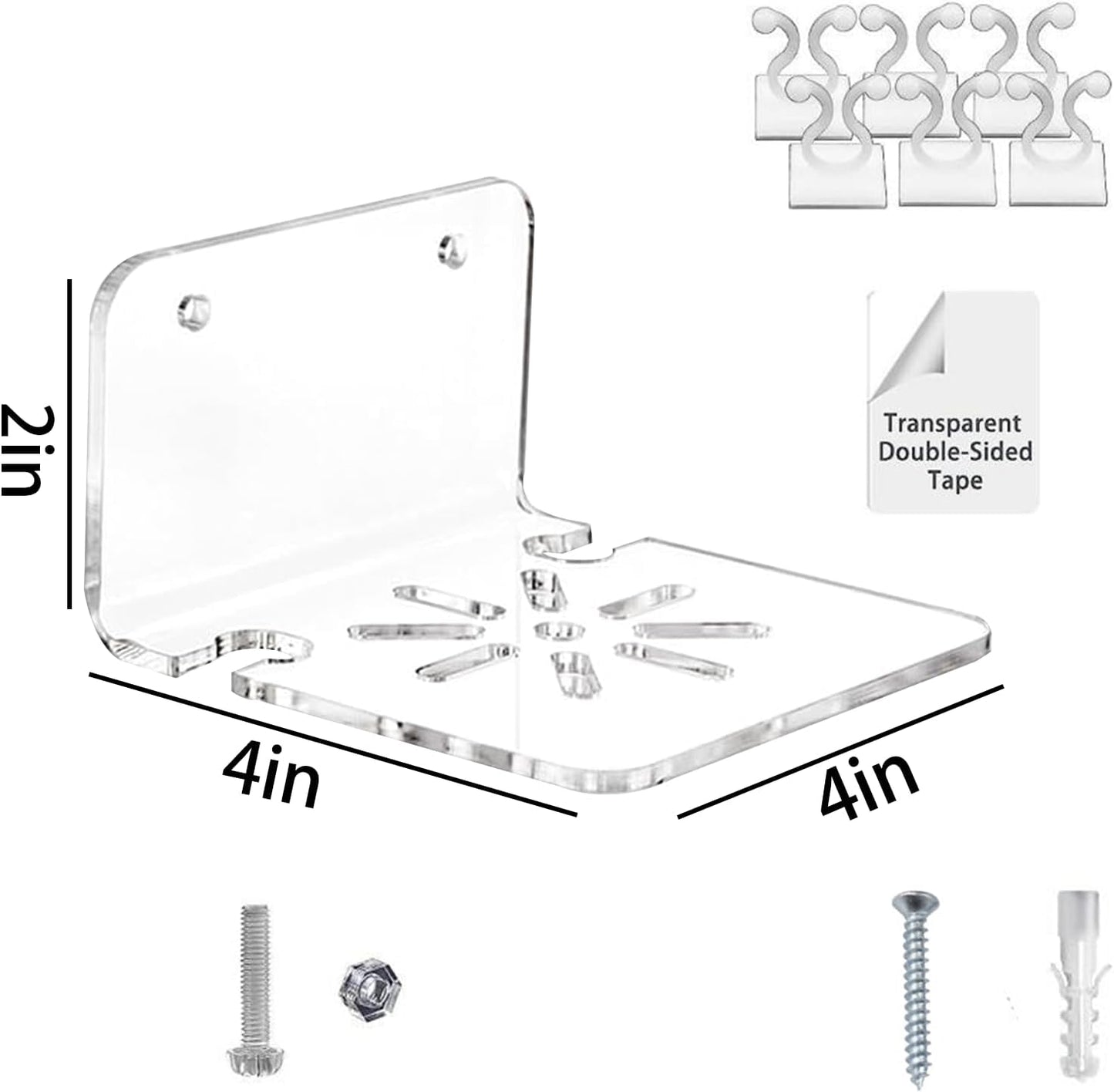 Smidaben 3PCS Acrylic Transparent Floating Wall Bracket, Suitable for Safety Cameras, Speakers, Baby Monitors, Dual-use
