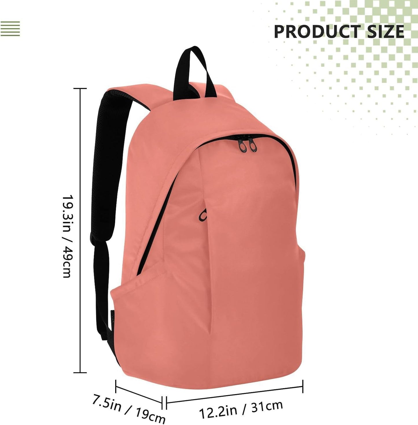 Backpack 25L Daypack Backpack 15.6 inch Salmon Laptop for Women Men Casual Hiking Bag Travel for Laptop Salmon