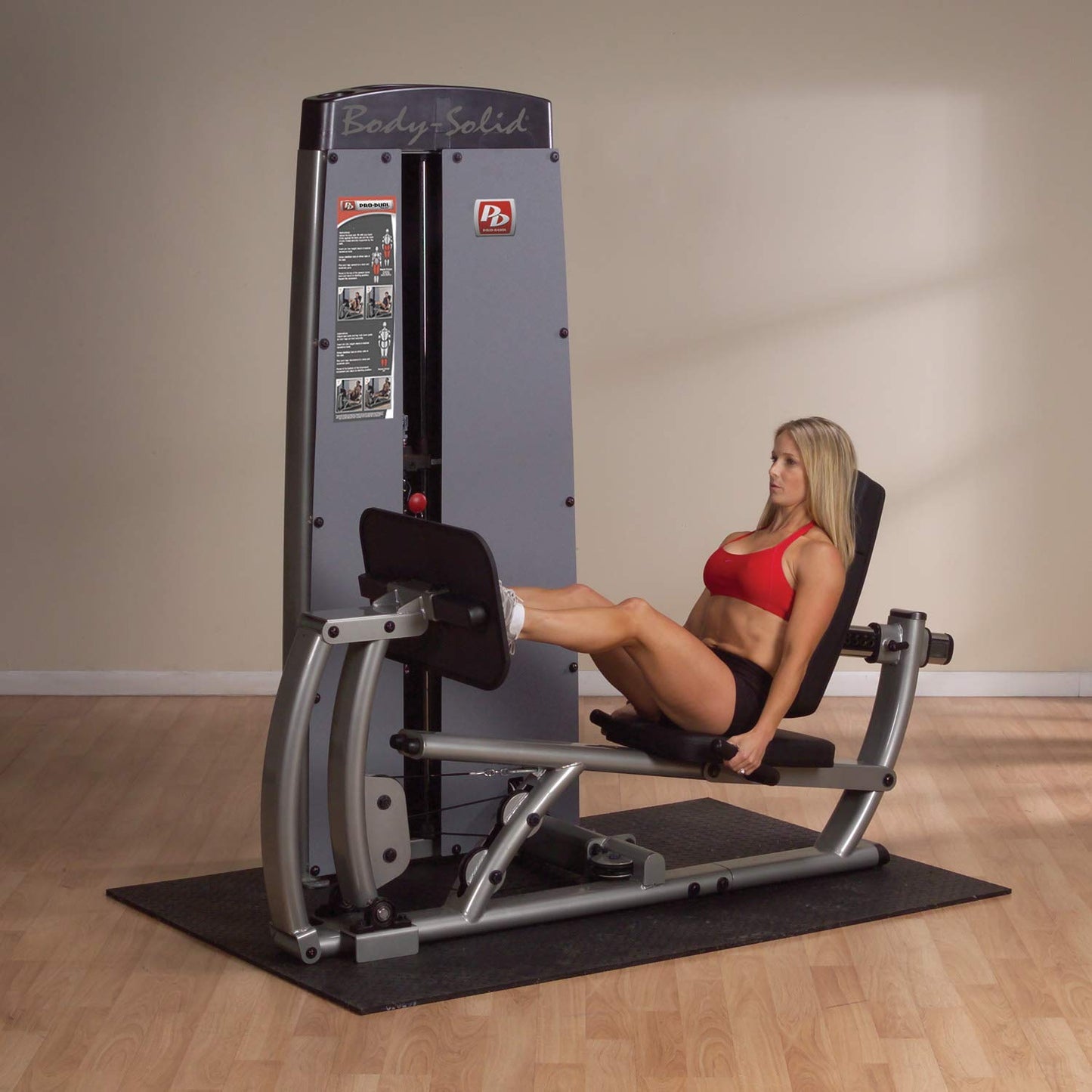 Body-Solid Pro Clubline (DCLPSF) Leg and Calf Press Machine, All-in-One Equipment for Full Body Workout with 210lb Weight Stack, Legpress/Hacksquat Extension and Curl Weight Machines for Home Gym