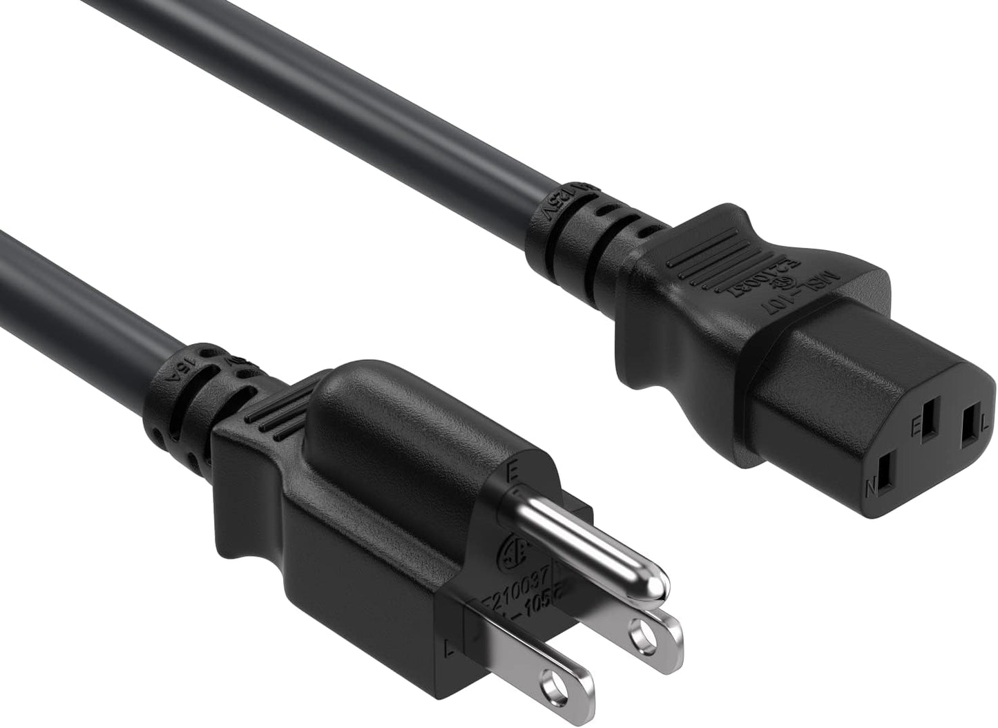 Cable Leader 4ft 14AWG 5-15P C13 3-Prong Computer Power Cord, NEMA to IEC AC Power Cable, Heavy Duty Replacement Power