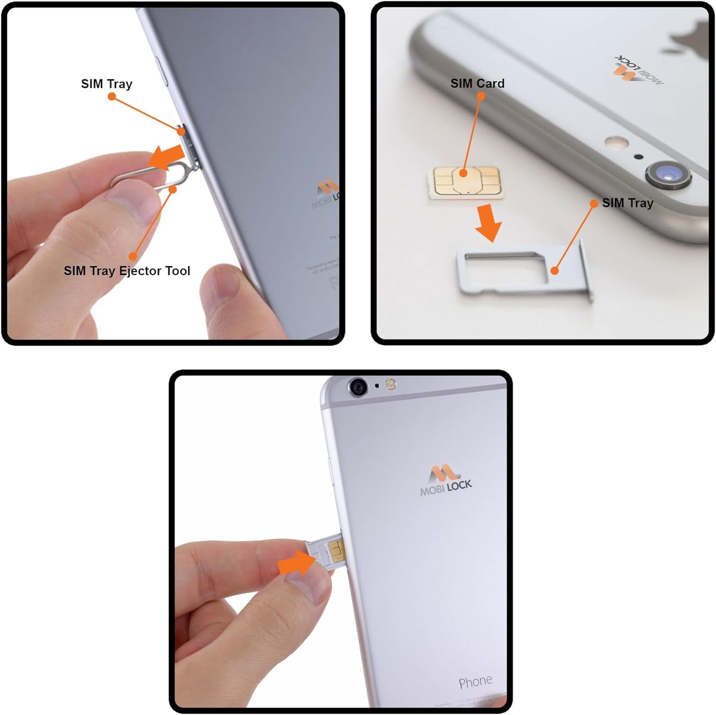 10pcs Mobi Lock Sim Card Tray Removal Tool Compatible with All Smartphones and Tablets - iPhones, Android - Samsung