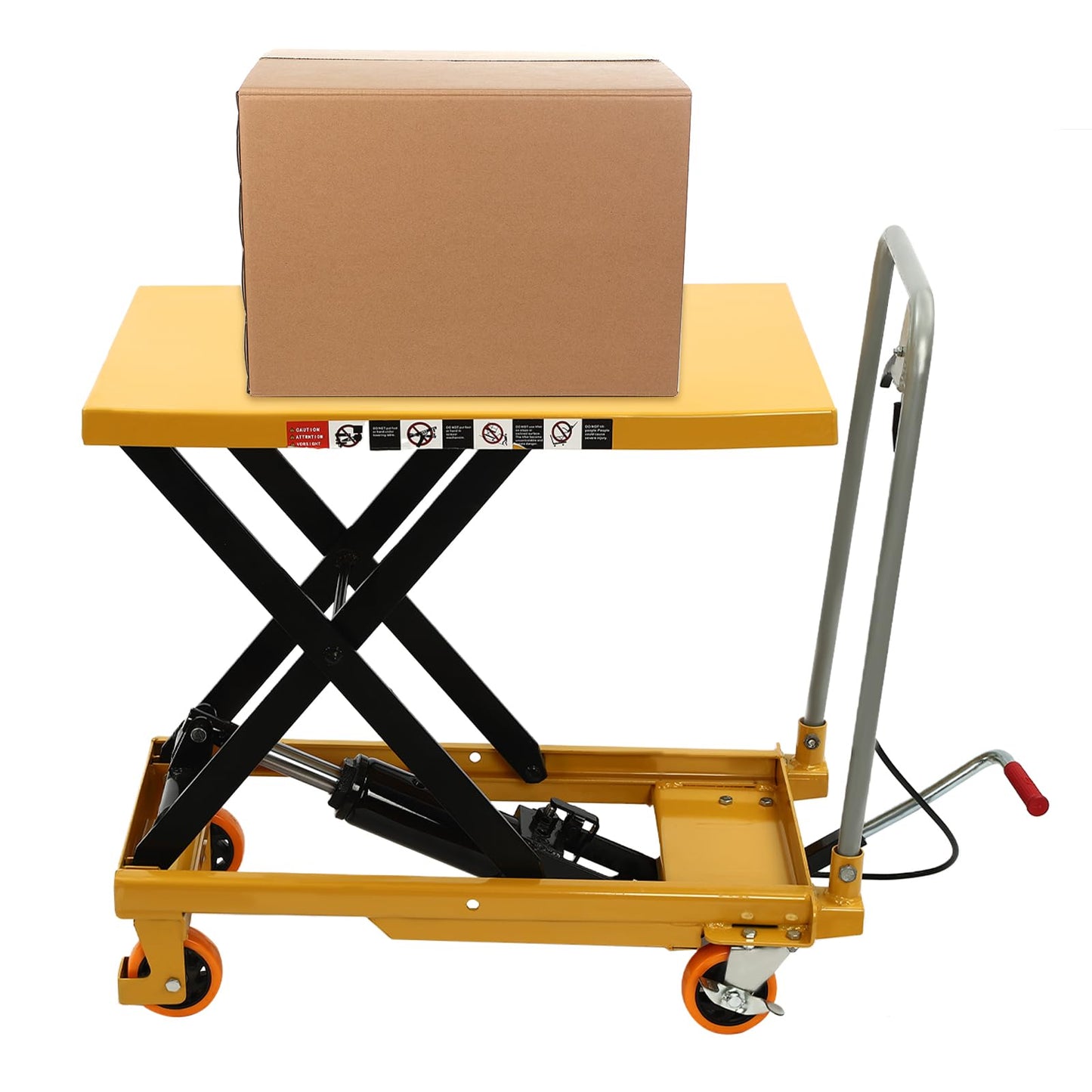 500lbs Hydraulic Lift Table Cart, Double Scissor Lift Table with Non-Slip Pad & Safety Guard for Material Handling & Transportation