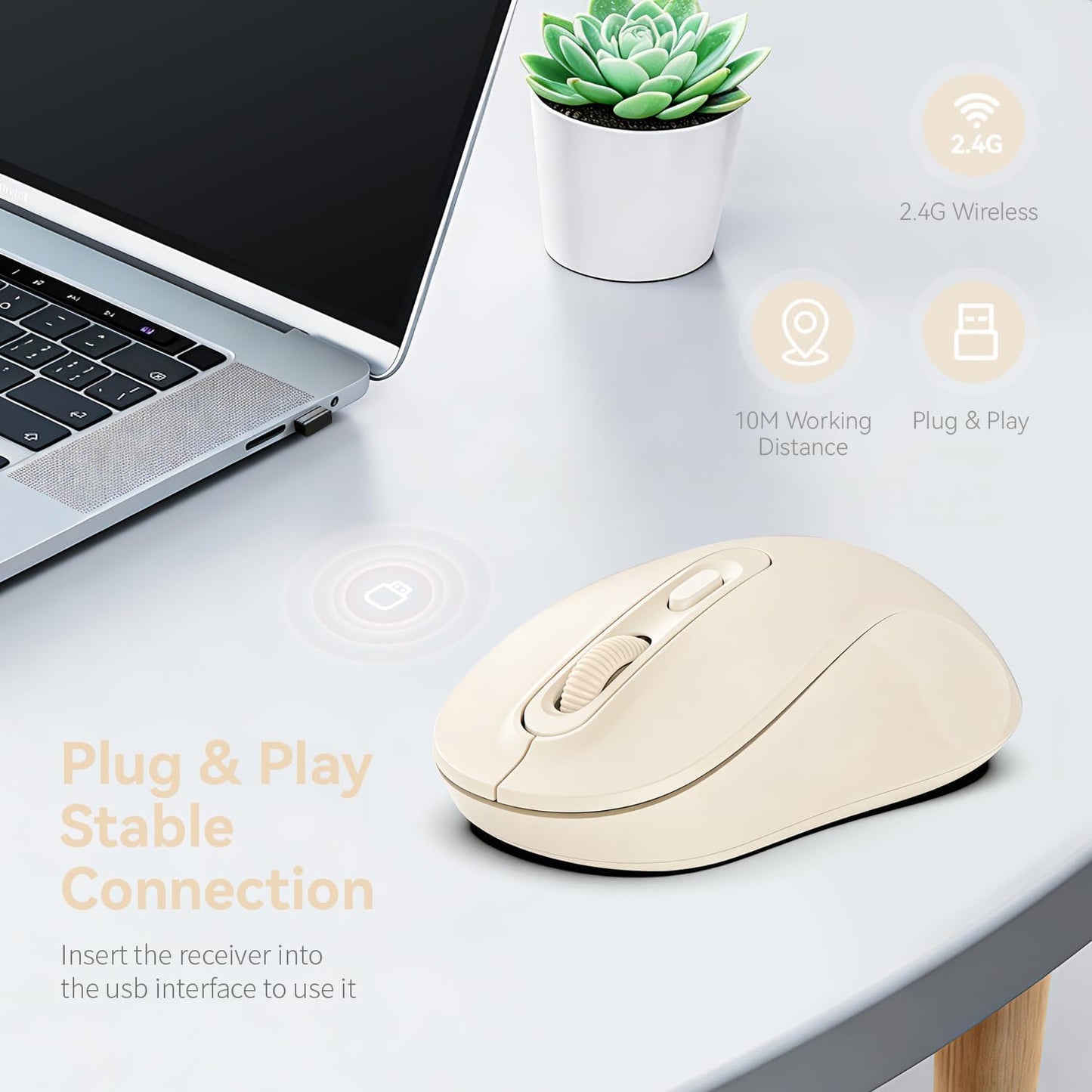 TvvTvvT 2026 4 (800/1200/1600), Wireless Mouse, New Model, Silent Click Ergonomic Design, Portable, Buttons, Adjustable