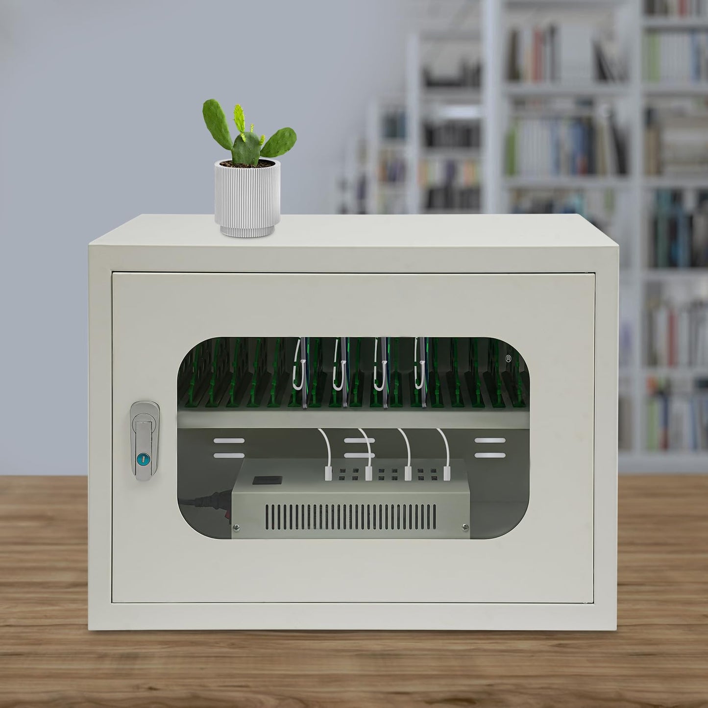 Rechargeable Mobile Phone Charging Cabinet,20 Slots Cell Phones Charging Station Portable Cellphone Charging Cart with Combination Lock, for Students and Employees, Tourists (20Slots)