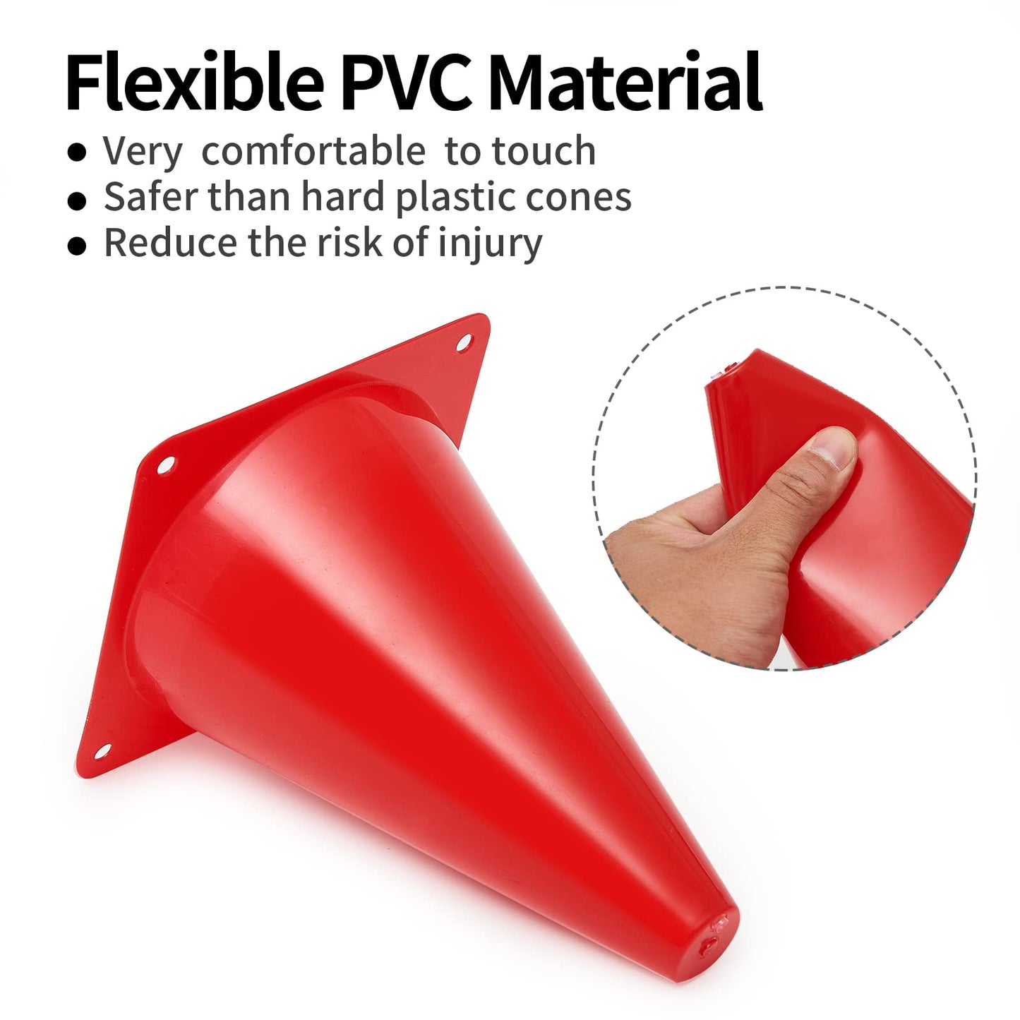 MIVERYEA Cones Sports Small Training Cones Set for Soccer Practice 24 Pack 7 Inch Agility Field Marker for Football Basketball Drills Plastic Baseball Cone