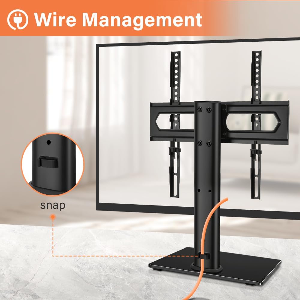 KKTONER 27 65 inch 400mm 77LBs Universal TV Stand Table Top TV Stand for to Height Adjustable TV Stand Mount